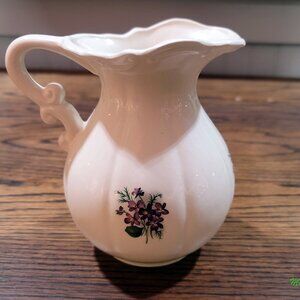 Hand Made Ceramic Pitcher with Violets